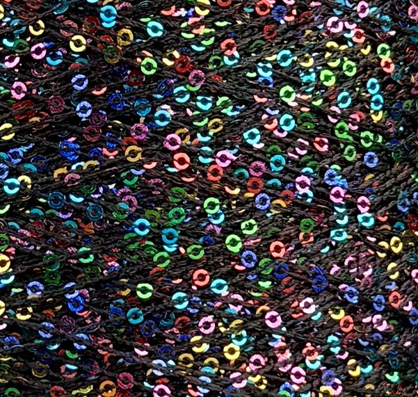 Cofil Antares Special – Dekoratives Garn mit Pailletten col. Schwarz Confetti